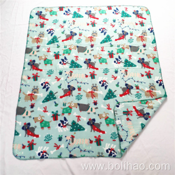 Chinese Supply Customized Size and Logos Fleece Polar Fleece Blanket Polar Fleece Picnic Blanket